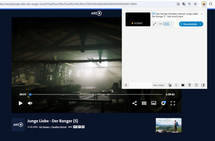 Mit Browser-Erweiterung von Video DownloadHelper ARD-Film herunterladen