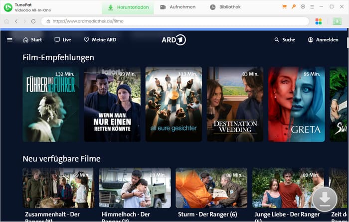 TunePat VideoGo All-In-One ARD Video Downloader