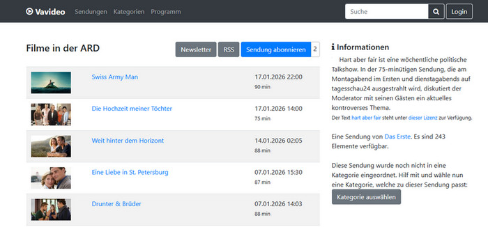 Vavideo ARD-Film downloaden