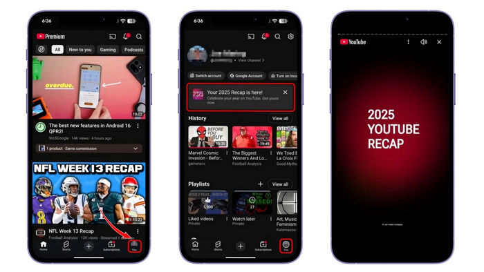 YouTube Recap 2025 in der App erscheinen